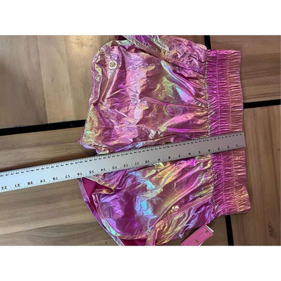 Simply Southern Size Large Pink Metallic Shorts NWT Liner Inside - Picture 7 of 9